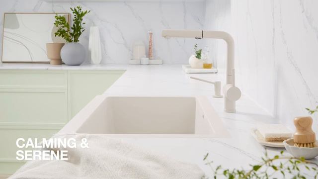 Мягкий белый цвет кухонной мойки SILGRANIT от БЛАНКО смотреть онлайн