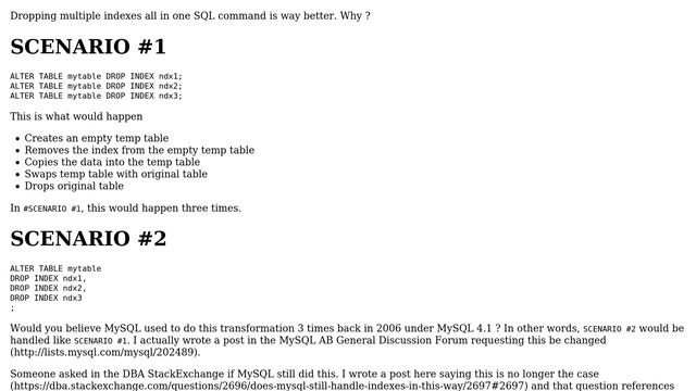 Databases: Dropping multiple KEYS of a table смотреть онлайн