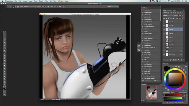 Chell Portal Fan art in Photoshop смотреть онлайн