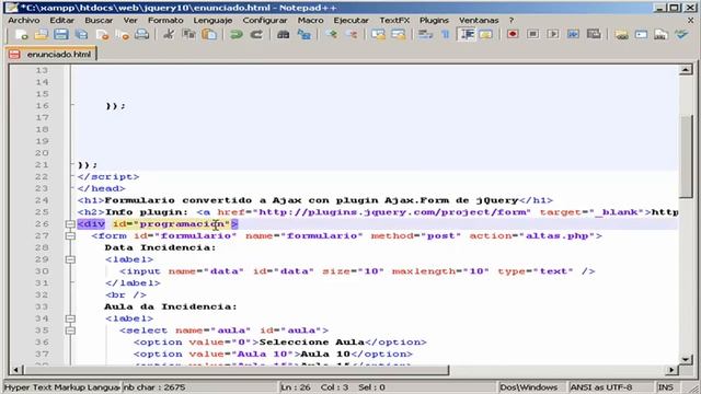 jQuery - Conversion de formulario estandar a Ajax empleando plugin de jQuery - Rafa Veiga - HD смотреть онлайн