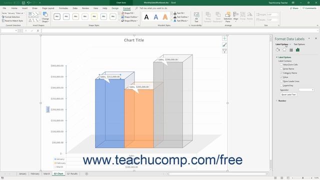 Excel 2019 & 365 Tutorial Formatting Data Labels Microsoft Training смотреть онлайн