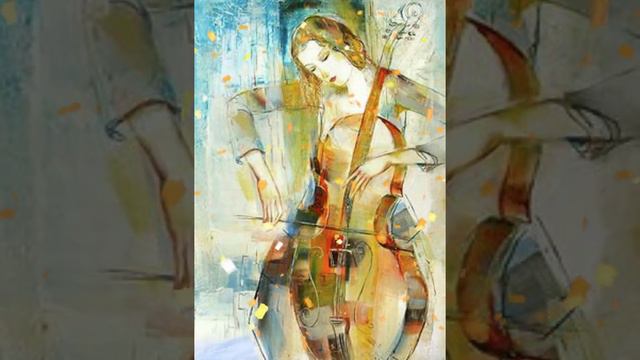 🎵🎧 Video Photo Painting of a Girl Playing Cello “Dancing With The Moon”  No CopyRight Music 🎶🎶