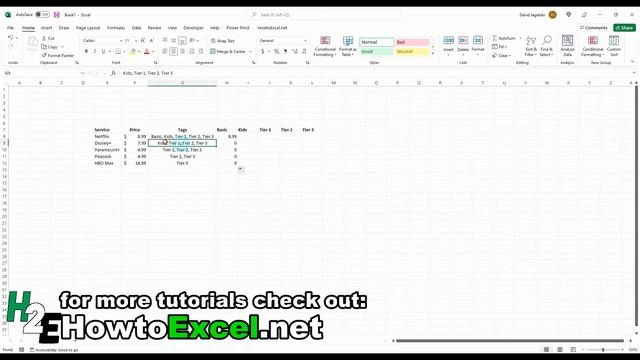 Using Tags In Excel