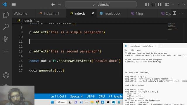 Node.js OfficeGen Example to Create Word Docx Files & Add Text Images inside it Using Javascript смотреть онлайн