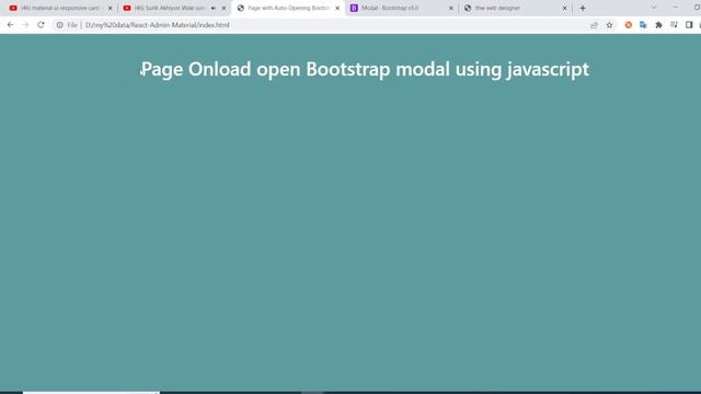 Show Modal on Page Load Bootstrap 5 using Javascript onload event смотреть онлайн