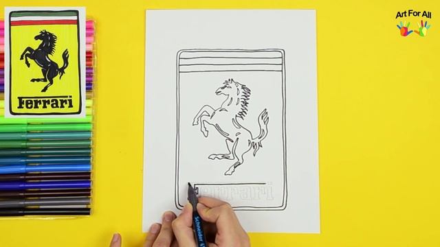 How to draw Ferrari Logo смотреть онлайн