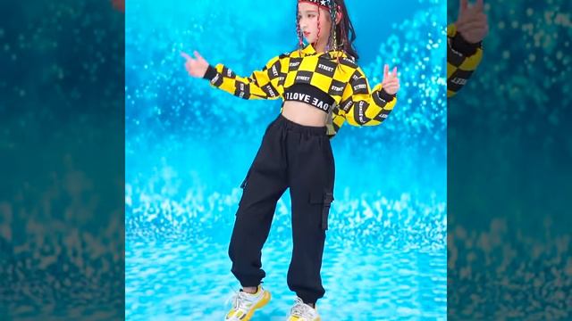 Children Hip Hop Clothing Hooded Sweatshirt Top Crop Running Casual Pants for Girl Kid Dance Costume смотреть онлайн