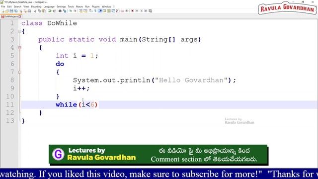 [Loops in Java]: Java do while loop in Telugu смотреть онлайн