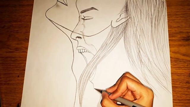 How To Draw Dual Meaning Pencil Sketch Of Sad Girl?? смотреть онлайн