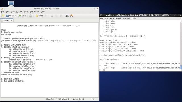 Installing_Zimbra_8_0_4 on CentOS 6_4_X64_RHEL_6_4 смотреть онлайн
