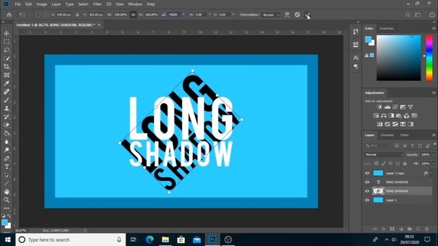 Create Long Shadow in Any Version | Photoshop Tutorial смотреть онлайн