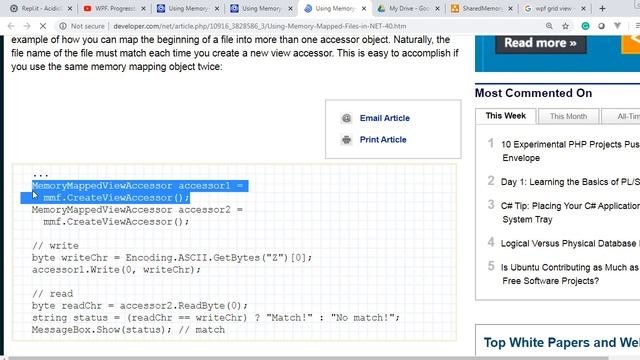 WPF: Using Memory-Mapped Files. Read and Write Examples. смотреть онлайн