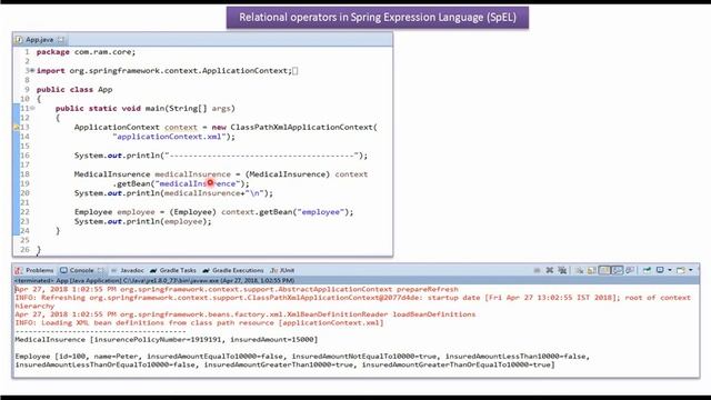 Relational Operators in Spring Expression Language (SpEL) with Annotation | Spring Tutorial смотреть онлайн