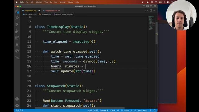 Textual stopwatch tutorial 10 – reactive attributes and automatic UI updates смотреть онлайн