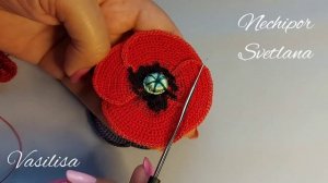 Вязание мака крючком. Современное ирландское кружево.