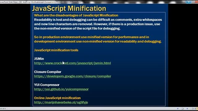 JavaScript Minification смотреть онлайн