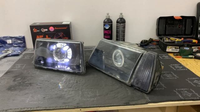 ВАЗ 2109 - чистка и полировка фар, заменили ксеноновые линзы на bi-led модули фирмы Aozoom A5+ смотреть онлайн