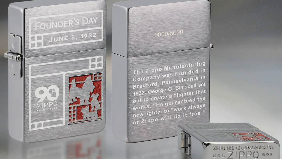 Zippo "2022 Founder's Day Collectible" 1935 Replica Brushed Chrome смотреть онлайн