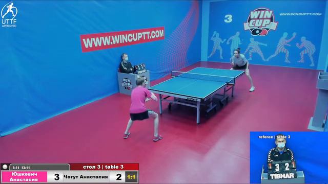 Юшкевич Анастасия 2-3 Чогут Анастасия Турнир Восток 5 WINCUP 03.11.21 Прямая Трансляция Зал3 смотреть онлайн