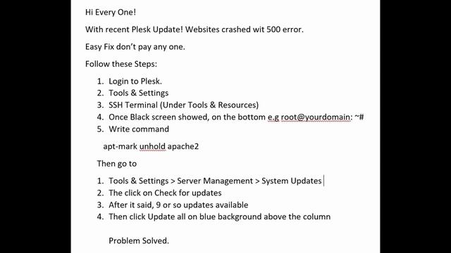 Plesk Fix, How to Fix Plesk error 500. Server Error 500 смотреть онлайн