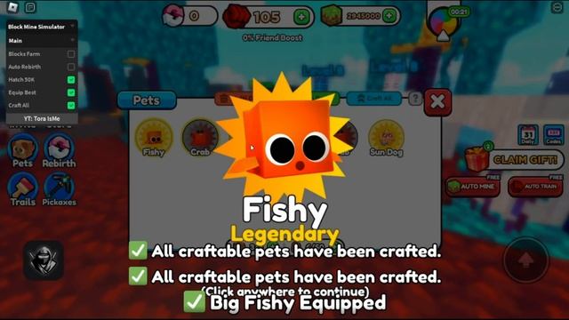 Block Mine Simulator Script • Infinite Blocks/Money • Auto Hatch And More [Roblox] смотреть онлайн