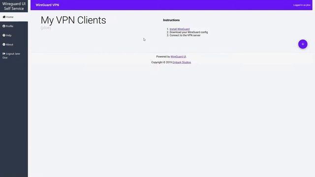 WireGuard UI Front Admin Demo смотреть онлайн