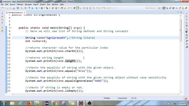 Java Crash course | 11 | STRINGS in Java explained | Tamil | Java for Automation смотреть онлайн