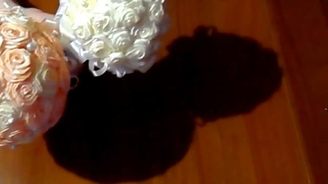 Букет-дублер для невесты; букет-дублер своими руками; розы из атласных лент смотреть онлайн