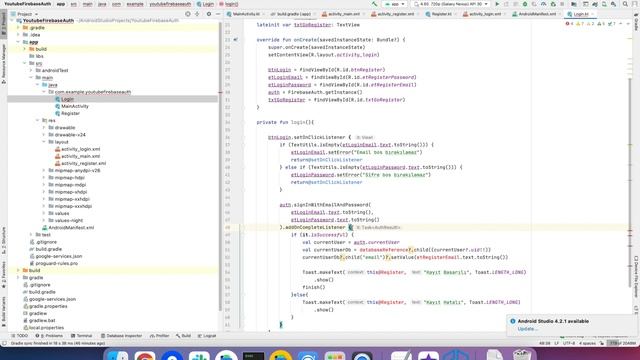 Firebase Authentication Kotlin Android 2021 2/2 смотреть онлайн