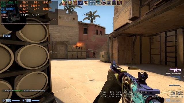 CS:GO : GTX 1050 Ti + i5-10400F : Ultra Graphics смотреть онлайн