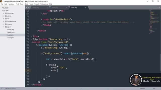 3 Insertion | JQuery Ajax complete course with Student registration project Hindi | Urdu смотреть онлайн