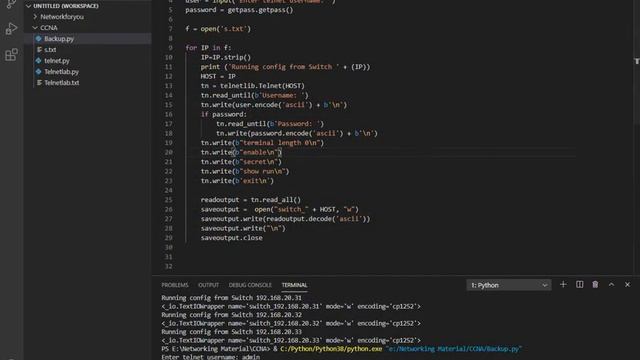 Free CCNA (NEW) | Backup of Switches by using Python | Video 95 | CCNA 200-301 Complete Course смотреть онлайн