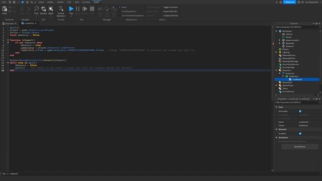 HOW TO MAKE A TELEPORT BUTTON IN ROBLOX STUDIO ?️ Roblox Studio Tutorial