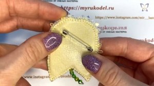Брошь «Гортензия» из бисера и пайеток