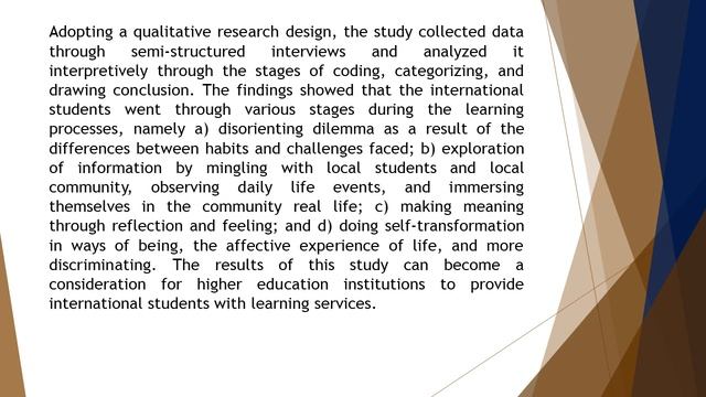 Exploring the transformative learning experience of international adult students in the Indonesian смотреть онлайн