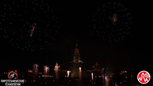 Фейерверк от компании "Большой Праздник" Москва, МГУ, 23.12.2021 смотреть онлайн
