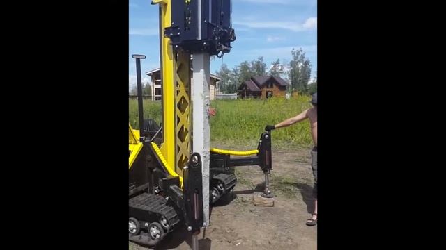 Забивка 4-хметровых бетонных свай под дачу смотреть онлайн
