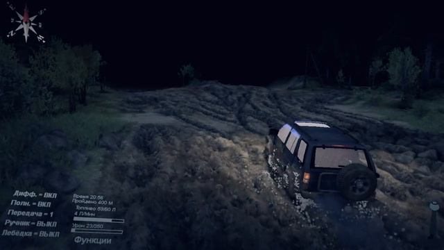 Играем в SpinTires 2014. Nissan Terrano 1. смотреть онлайн