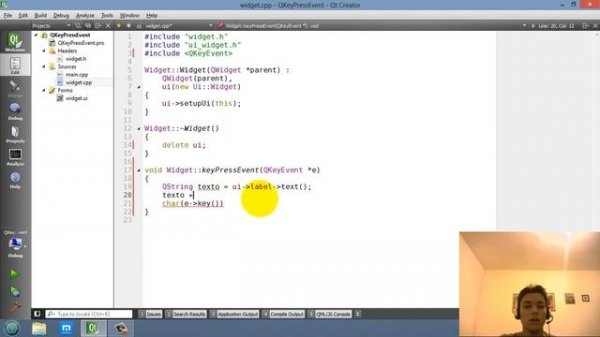 Tutorial Qt Creator - QKeyEvent