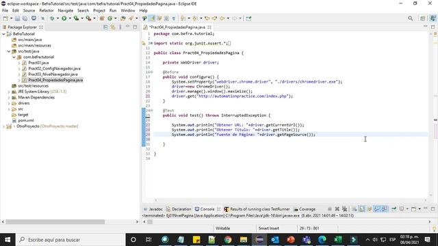Curso Practicas Selenium Java | Obtener Propiedades a Nivel Página|Part04 смотреть онлайн