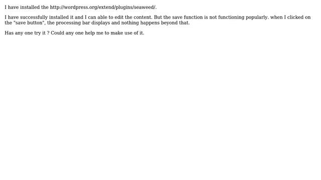 Wordpress: Seaweed Plugin not working смотреть онлайн