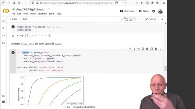 Modeling and Simulation in Python - Chapter 13 - Sweeping beta and gamma simultaneously смотреть онлайн