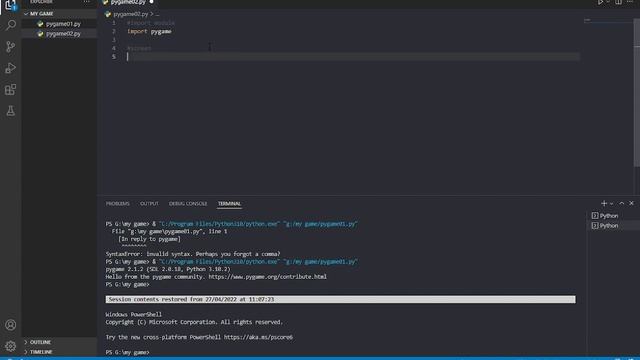 how to create game window in pygame смотреть онлайн