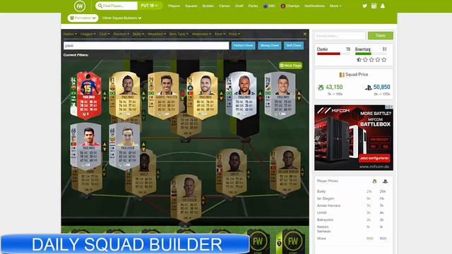 FIFA 18 100K-150K SQUAD BUILDER feat. MBAPPE, MARTIAL, OUSMANE DEMBELE - FUT CHAMPIONS TEAM смотреть онлайн