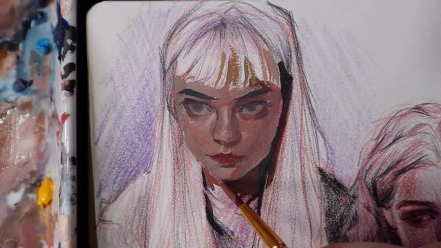 Painting over my sketches #4 | late night art rambles смотреть онлайн