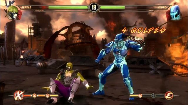 Injustice Scorpion y MK4 Reptile DLC Skins para Mortal Kombat 9 смотреть онлайн