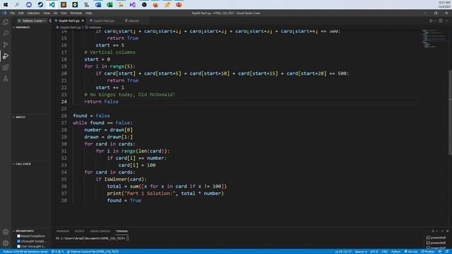 Python Solution for 2021 Advent of Code - Day 4 - Giant Squid смотреть онлайн