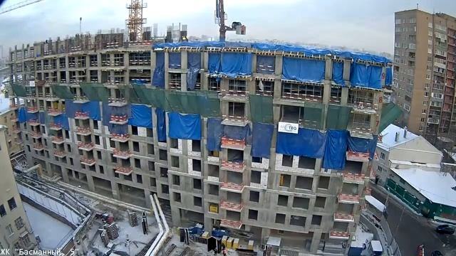 Таймлапс Басманный 5. 16 декабря 2016. Камера 1 смотреть онлайн