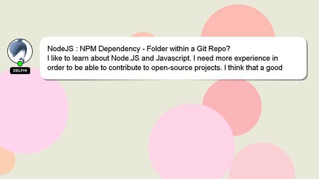 NodeJS : NPM Dependency - Folder within a Git Repo? смотреть онлайн