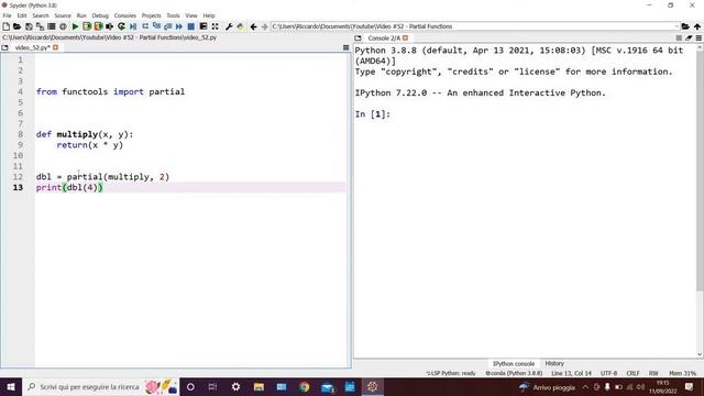 Python Tutorial #52 - Partial Functions смотреть онлайн